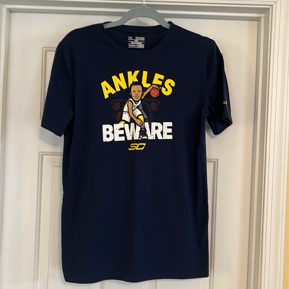 Under Armour Steph Curry Navy Tee. YXL